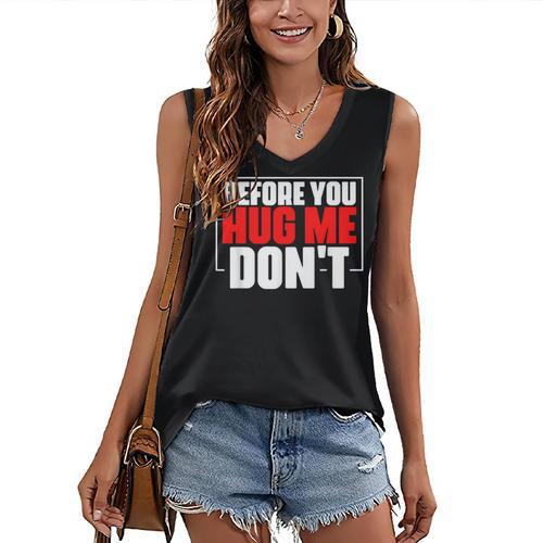 Meme Sarcastic Quotes For Antisocials Introverts Women's V-Neck Tank Top - Raresse