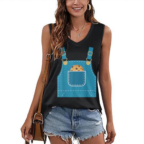 Mouse Halloween Costume Book Cookie Teacher Student Women's V-Neck Tank Top - Bookorys AU