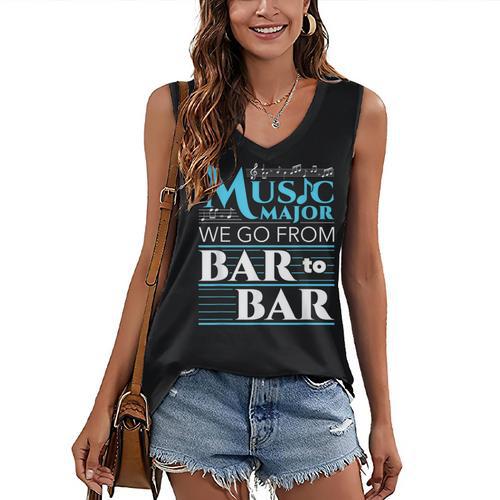 Music Major Student Pun Graduation Women's V-Neck Tank Top - Best Gift Smart