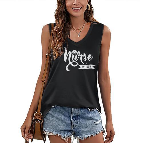 New Nurse 2018 Nursing School Graduate Graduation Shirt Women's V-Neck Tank Top - Best Gift Smart