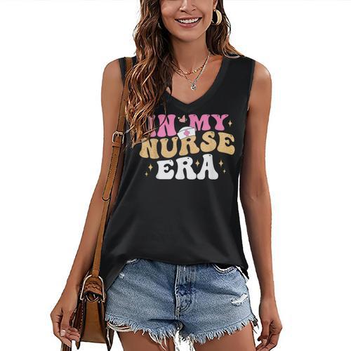 In My Nurse Era Nursing School Graduation Women Women's V-Neck Tank Top - Best Gift Smart
