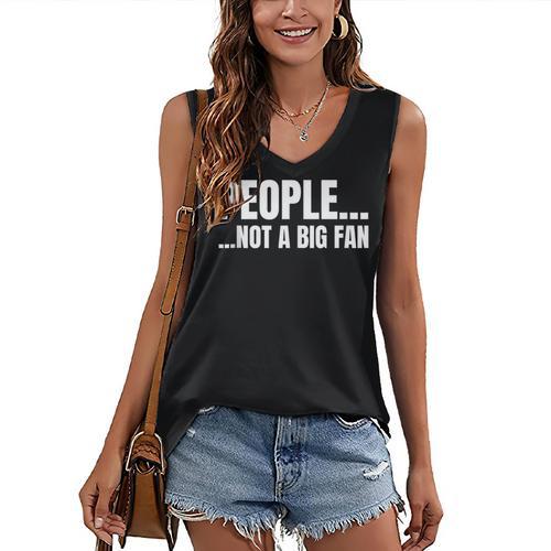 People Not A Big Fan Tshirt As a Sarcastic Introvert Women's V-Neck Tank Top - Raresse
