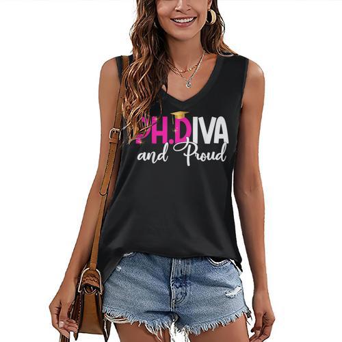 PhDiva Graduation Doctorate Student Graduate Women's V-Neck Tank Top - Best Gift Smart