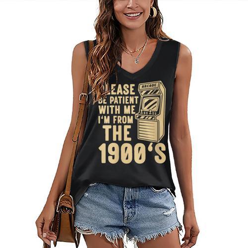 Please Be Patient With Me I'm From The 1900s Womens Shirt Women's V-Neck Tank Top - Figerry