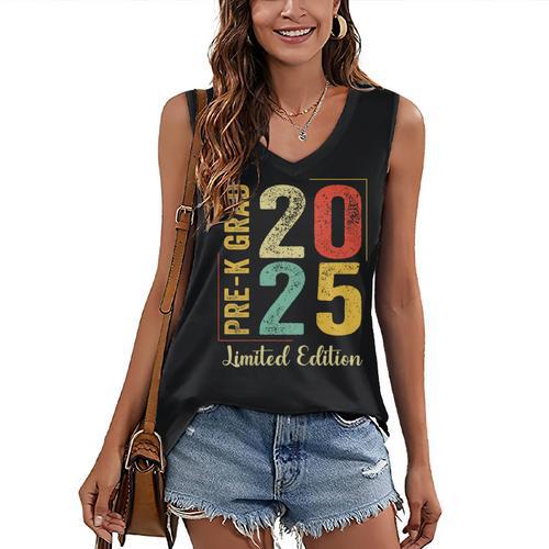 Pre-K Grad 2025 Pre-K Kids Prek Graduation Women's V-Neck Tank Top - Best Gift Smart