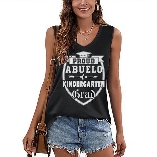 Proud Abuelo Of a Kindergarten Grad Grandpa Graduation Shirt Women's V-Neck Tank Top - Best Gift Smart