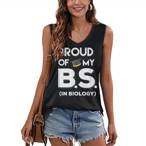 Proud Of My BS In Biology Graduation T-Shirt Women's V-Neck Tank Top - Best Gift Smart