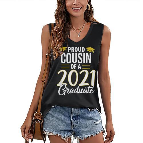 Proud Cousin Of A 2021 Graduate Graduation Clothes MBA PhD Women's V-Neck Tank Top - Best Gift Smart