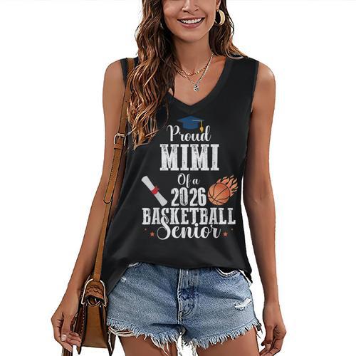 Proud MIMI Of 2026 Basketball Senior Class Graduation Women's V-Neck Tank Top - Best Gift Smart