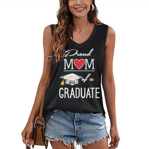 Proud Mom Of A High School Graduation Senior Mom Shirt Women's V-Neck Tank Top - Best Gift Smart