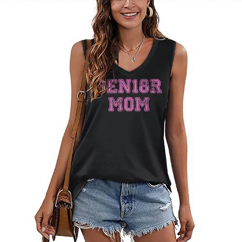 Proud Senior Mom 2018 High School Graduation Shirt Mom Tee Women's V-Neck Tank Top - Best Gift Smart