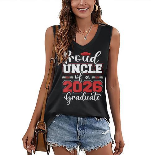 Proud Uncle Of A 2026 Graduate Senior Family Graduation Women's V-Neck Tank Top - Best Gift Smart
