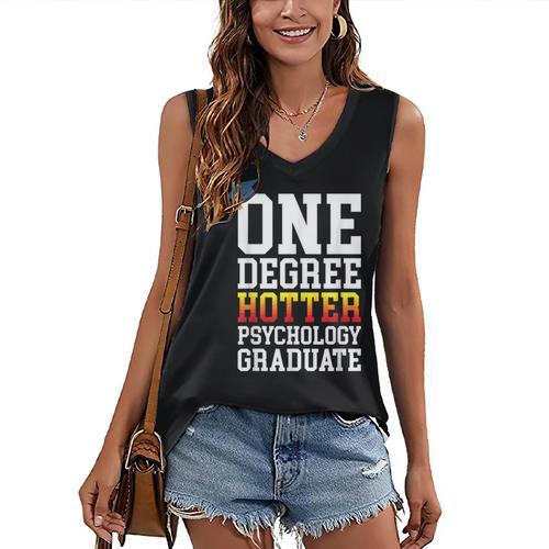 Psychology Graduation Shirt Hotter By One Degree University Women's V-Neck Tank Top - Best Gift Smart