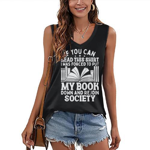 If You Can Read This For Book Lovers Reading Women's V-Neck Tank Top - Bookorys