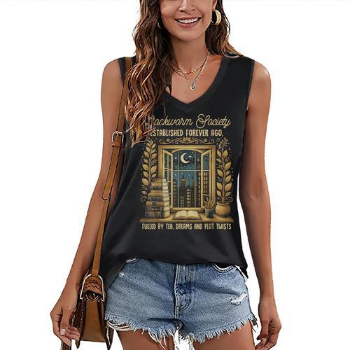 Reading Book Lover Bookish Readers Bookworm Society Women's V-Neck Tank Top - Bookorys AU