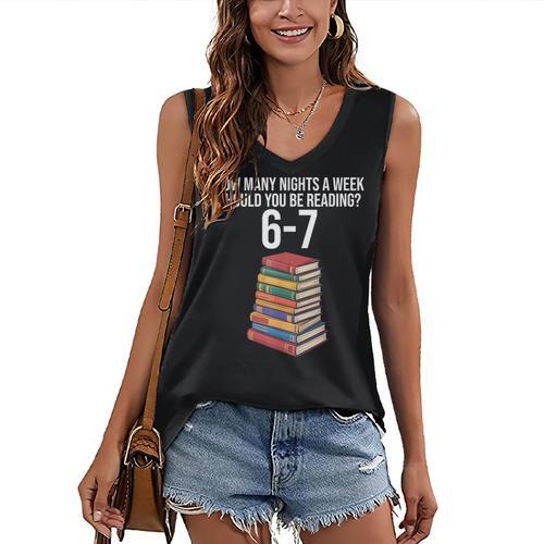 Reading Book Teacher 67 Six Seven Meme Women's V-Neck Tank Top - Bookorys AU