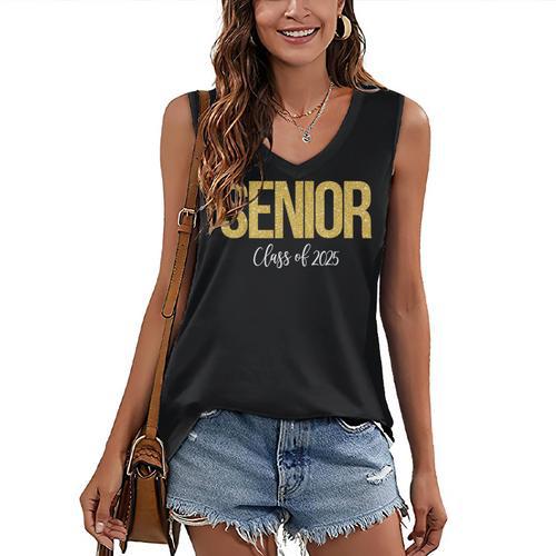 Senior 2025 Graduation Class Of 2025 Senior Men Women Women's V-Neck Tank Top - Best Gift Smart