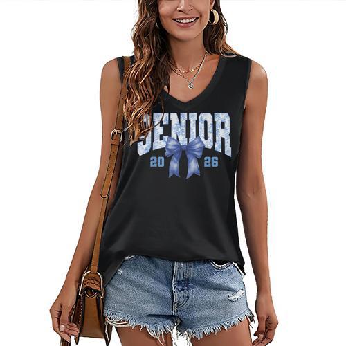 Senior 2026 Class Of 2026 Toile Coquette Bow Graduation 2026 Women's V-Neck Tank Top - Best Gift Smart