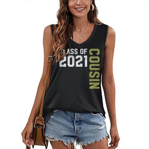 Senior Class Of 2021 Cousin Graduation Women's V-Neck Tank Top - Best Gift Smart