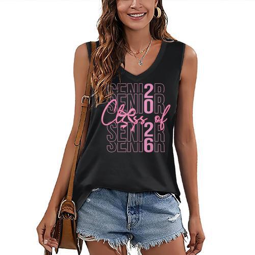 Senior Class Of 2026 Coquette Bow Graduation 2026 Girl Women Women's V-Neck Tank Top - Best Gift Smart