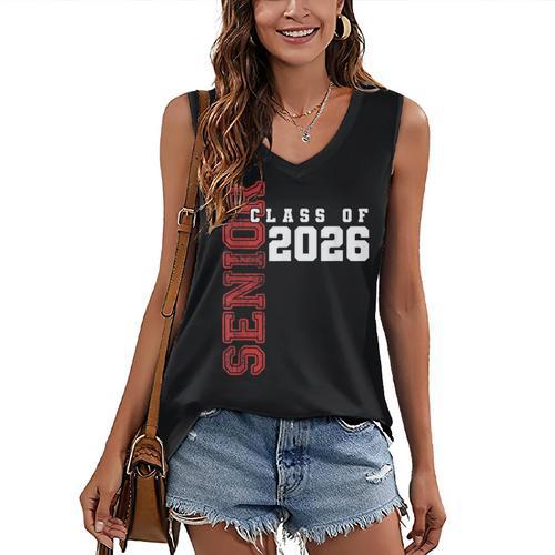 Senior Class Of 2026 Graduation Grad 26 Women's V-Neck Tank Top - Best Gift Smart