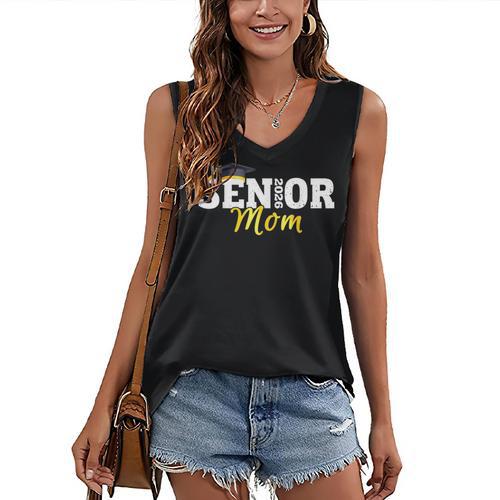 Senior Mom 2026 Class Of 2026 Graduation 26 Family Matching Women's V-Neck Tank Top - Best Gift Smart