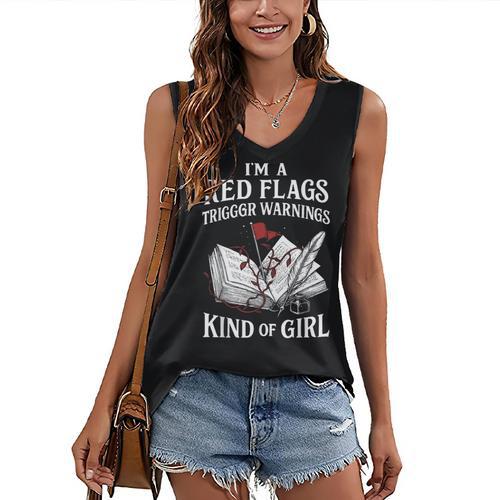Spicy Book Reader Morally Gray Dark Romance Bookish Women's V-Neck Tank Top - Bookorys