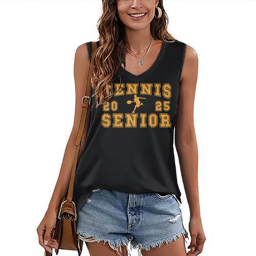 Tennis Senior Night Tennis Senior 2025 Graduation 11 Women's V-Neck Tank Top - Best Gift Smart