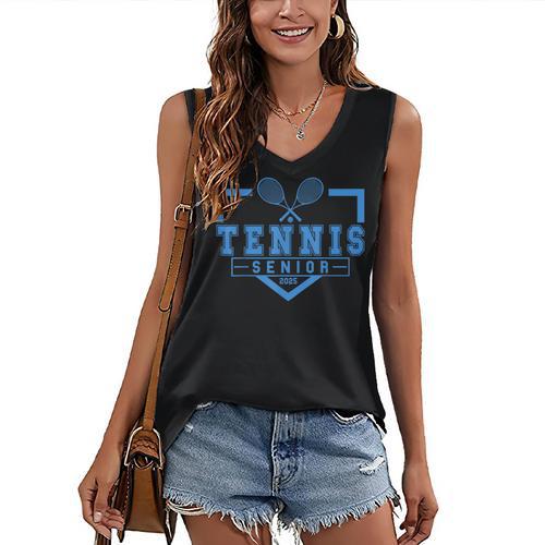 Tennis Senior Night Tennis Senior 2025 Graduation 40 Women's V-Neck Tank Top - Best Gift Smart