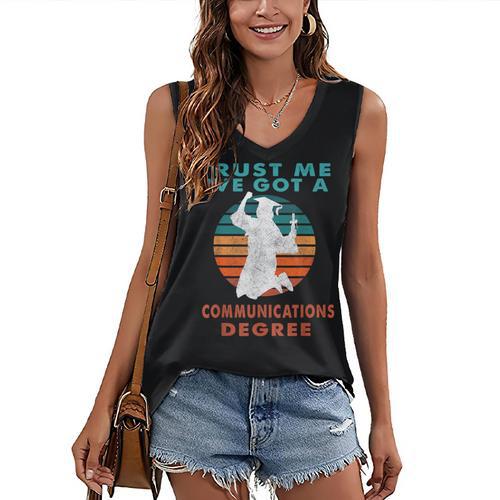 Trust Me I'Ve Got A Communications Degree College Graduation Women's V-Neck Tank Top - Best Gift Smart