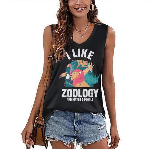 Zoologist Scientist Wildlife Biologist Zoology Introverted Women's V-Neck Tank Top - Raresse