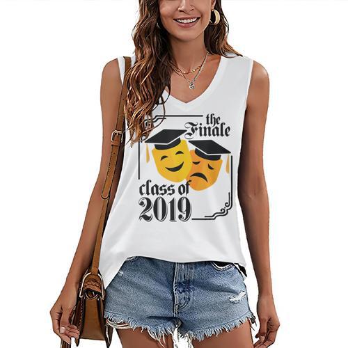 2020 Graduation Shirt Theater Drama Tshirt Senior Women's V-Neck Tank Top - Best Gift Smart