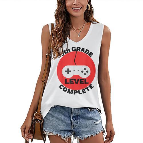 5th Grade Level Complete Gamer Graduation Women's V-Neck Tank Top - Best Gift Smart