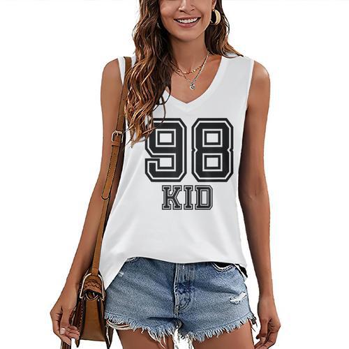 '98 Kid Perfect Vintage Retro Nostalgia Gear For Year 1998 Women's V-Neck Tank Top - Figerry