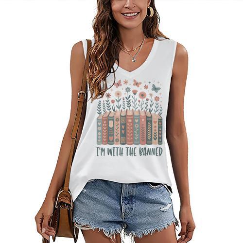 Im With The Banned Book Readers Librarian Read Banned Books Women's V-Neck Tank Top - Bookorys