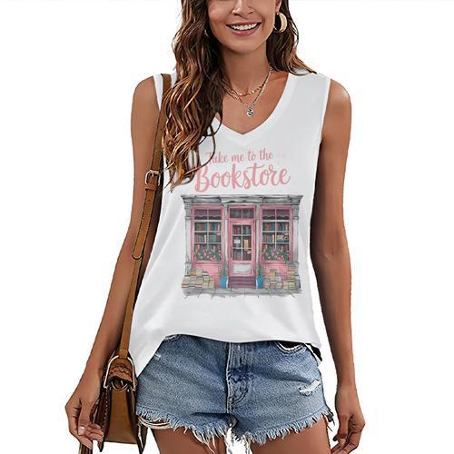Take Me To The Book Store Librarians Valentine's Day Premium Women's V-Neck Tank Top - Bookorys