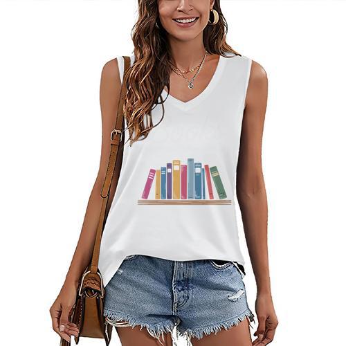 Books The Original Handheld Device Book Lovers Women's V-Neck Tank Top - Bookorys