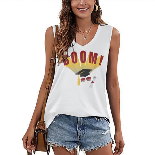 Boom Graduation Hat And Diploma For Proud Graduate Women's V-Neck Tank Top - Best Gift Smart