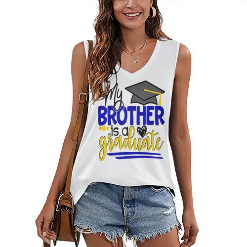My Brother Is A Graduate Shirt Matching Family Graduation Women's V-Neck Tank Top - Best Gift Smart