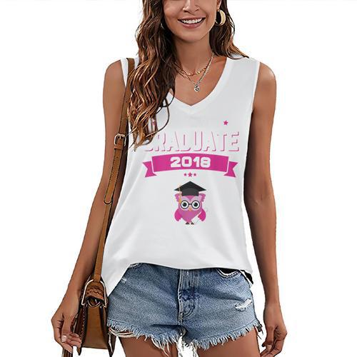 Class Of 2018 Preschool Graduation Girls Pre K Women's V-Neck Tank Top - Best Gift Smart