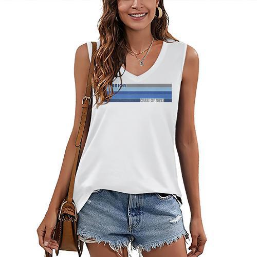 Class Of 2023 Senior Retro 2023 Grad Graduate Graduation Women's V-Neck Tank Top - Best Gift Smart