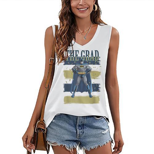 DC Comics Graduation Batman The Grad Power Stance Women's V-Neck Tank Top - Best Gift Smart
