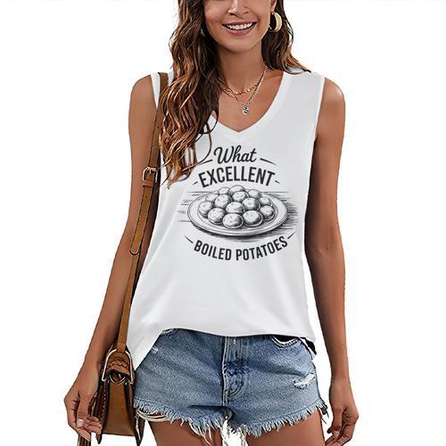 What Excellent Boiled Potatoes Book Lover Vintage Literature Women's V-Neck Tank Top - Bookorys AU