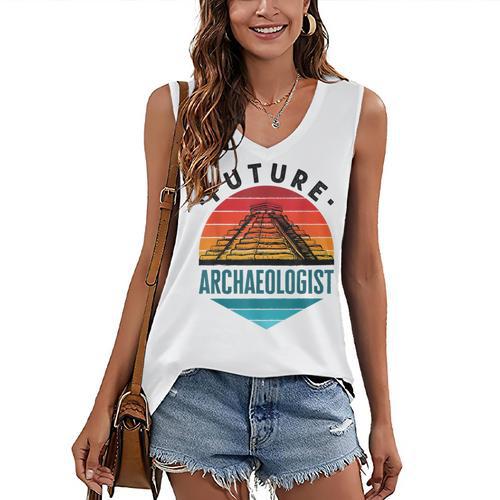 Future Archaeologist Pyramid Archaeology Student Graduation Women's V-Neck Tank Top - Best Gift Smart