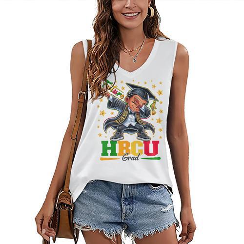 Future HBCU Grad Dabbing Kid Graduation For Boys Kids Women's V-Neck Tank Top - Best Gift Smart