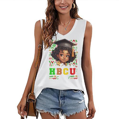 Future HBCU Grad Girl Kids Graduation HBCU College Women's V-Neck Tank Top - Best Gift Smart