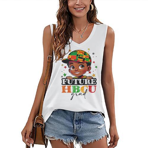 Future HBCU Grad History Boys Kids Graduation HBCU Women's V-Neck Tank Top - Best Gift Smart