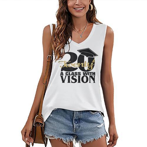 Graduation 2020 A Class With Vision Women's V-Neck Tank Top - Best Gift Smart