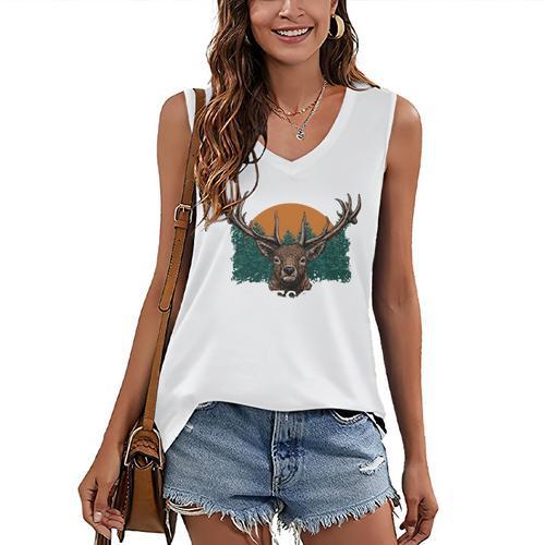 Hunting Is My Escape Introvert Hunter Antisocial Women's V-Neck Tank Top - Raresse