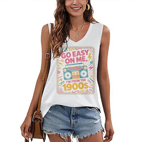 I'm From The 1900s 80s Millennial Boom Box Radio Premium Women's V-Neck Tank Top - Figerry